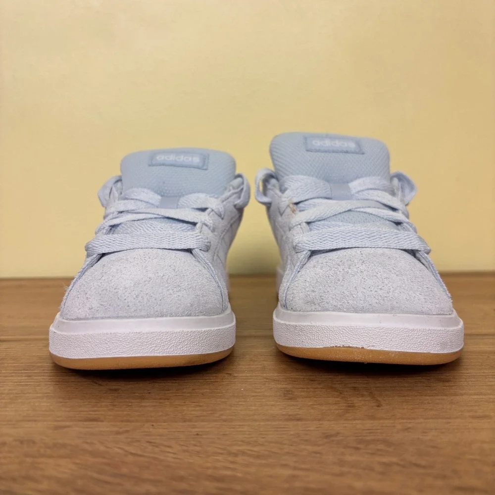 Adidas Grand Court 00s Shoes Crystal Sky/Cloud White Kids Size 1 Suede Lace Up